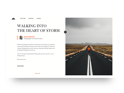 Heart Of Storm clean design landing landing page layout travel trip ui web web design