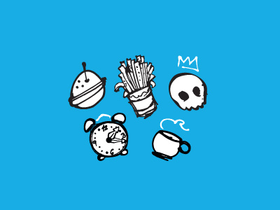 DL Studio series (1 of 3) fast food icons illustrator krink markers skull watch