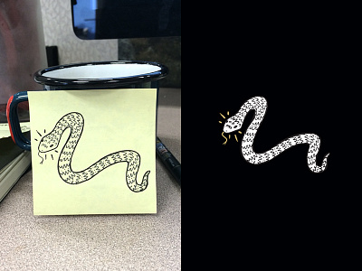 Note sketch - 3 post it notes sketch snake