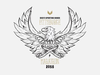 2016 Pittsburgh Marathon Tee eagle illustration marathon pittsburgh running