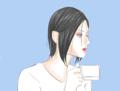 Coffee Sip character design design illustration