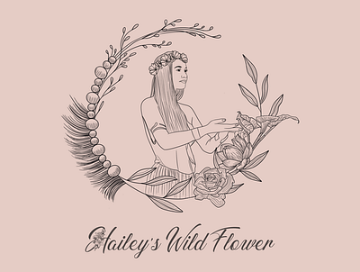 Hailey's wild flower design digitalart graphic design illustration logo logodesign procreate
