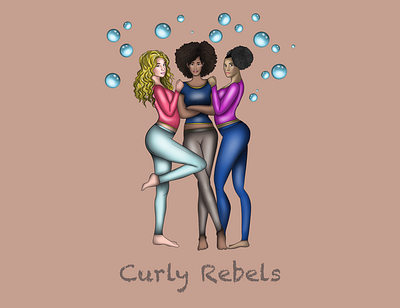 Curly Rebels design digitalart graphic design illustration logo logodesign procreate