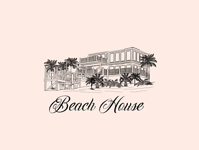 Beach House design digitalart graphic design illustration logo logodesign procreate