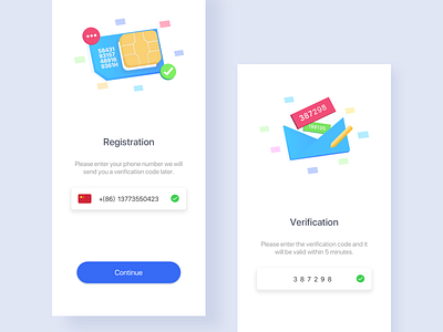 A wallet registration page guide pages process registered simple 插图 蓝色 设计 钱包应用