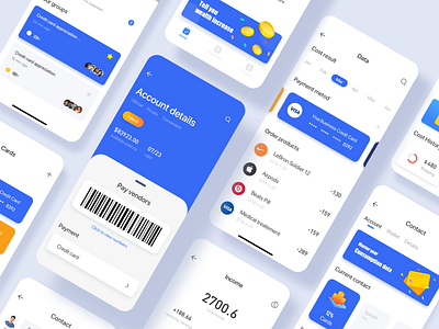 Personal wallet page design collection app illustration iphonex ui 蓝色 颜色