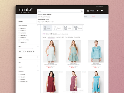 Chanira Estore design ecommerce design layout praky search ui ui ui ux design web design