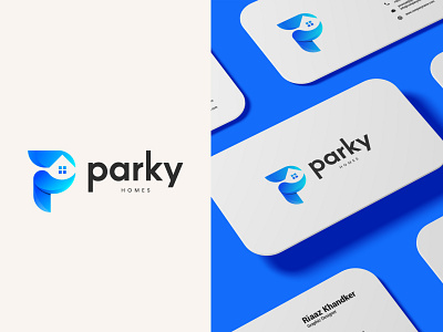 Parky Homes Logo accommodation logo address brand identity branding building logo graphic design home logo house logo illustration location logo minimal logo place property quarters real estate logo residence rest home shelter