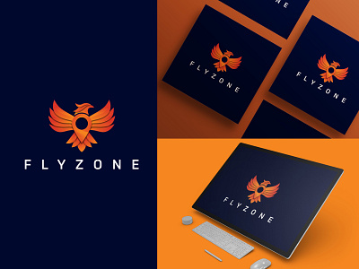 FLYZONE Logo abstract logo bird logo brand identity branding fly logo gradient logo graphic design illustration logo logo design map logo minimal logo nature logo