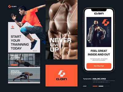 GAIN Logo ability athletic brand identity branding exercise logo fitness center logo fitness logo gain logo graphic design gym logo gymnasium logo hardiness logo health logo health spa logo physical fitness spa sports strength logo wellness