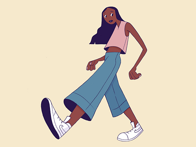 Walking character character design colour dynamic logo girl illustration
