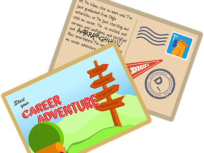 Careeradventure card cartoon digital art