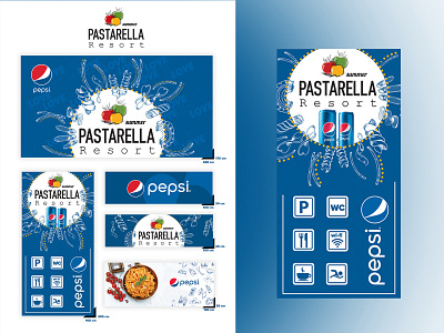 Pepsi & Pasta Restaurant/Resort Branding branding business cocacola coke graphic design logo pasta pepsi photoshop product design restaurant branding