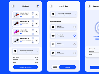 E Commerce App UI DESIGN for Shopping Cart and Payment