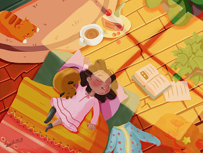 Girl in sleep gif illustration