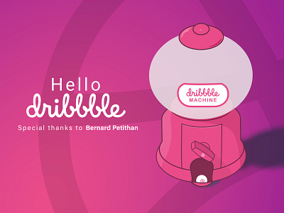 Dribbble gum Machine design flat illustration vector