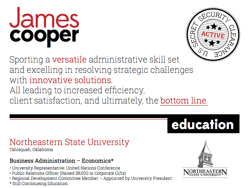 James Cooper Resume Design resume design clean
