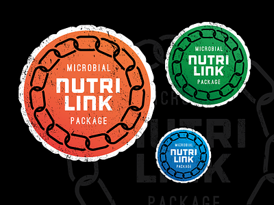 Nutrilink Logo branding chain chain link circles colors design grunge link logo logo design patch stamp