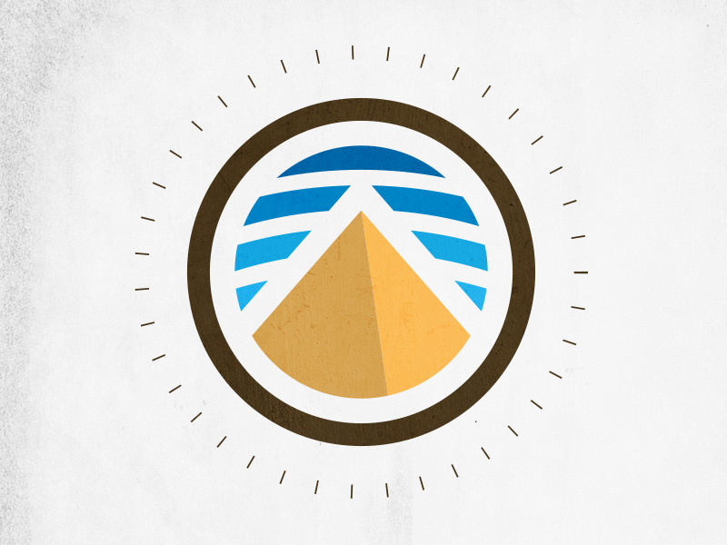 Sand Monument mark sky pyramid desert logo