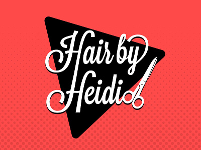 Hair By Heidi Logo Option branding design hair hairstylist logo retro