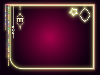 Ramadan streaming frame ai design facebook frame gamers lights live stream neon ramadan streaming twitch youtube