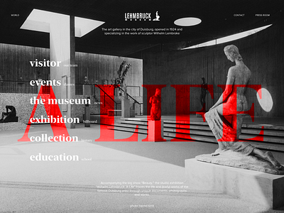 Museum home page art design illustration museum of art ux web design