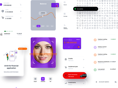 Waller - financial UI Figma kit app design figma finance icons illustration mobile mobile app ui ui kit uidesign userinterface ux-ui