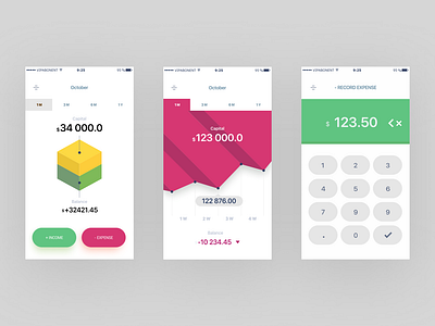 Personal finance - Experimental interface concept app bank account bank app capital chart design financial app mobile mobile app money app userinterface ux ui