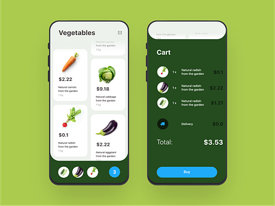 Vegetable shop concept app illustration ios mobile mobile app mobile app design mobile ui ui ui ux ui app ui design ui designer uidesign userinterface vegetable app
