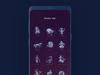 Horoscopus app app design illustration mobile mobile app mobile app design uidesign userinterface ux-ui