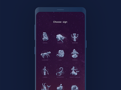 Horoscopus app app design illustration mobile mobile app mobile app design uidesign userinterface ux ui