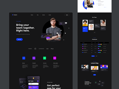 Zospace - UI Library 🌔 colors concept dark design header hero library onepage poland ui ux web webdesign