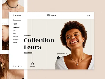 Gewia Jewelry ecommerce fashion jewerly landing page minimal shop ui ux web