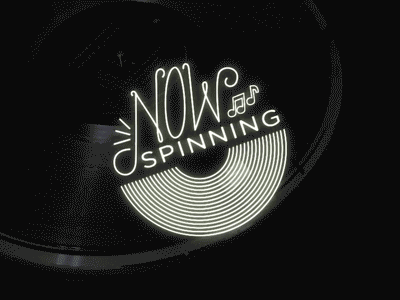 Now Spinning after effects lp motion graphics neon record vinyl