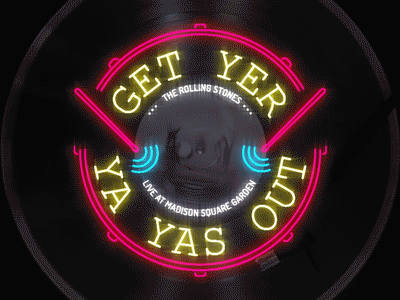 Now Spinning 4 - Get Yer Ya Yas Out | The Rolling Stones after effects motion graphics music neon records sign the rolling stones vinyl