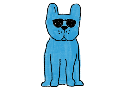 dog in shades