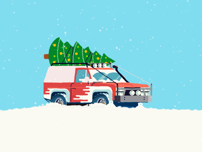 Late Christmas tree animation christmas tree off road pickup slowmotion smooozy snow suspension suv winter