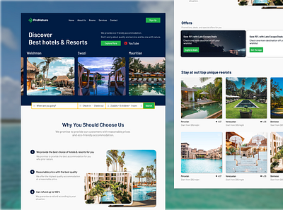 Hotel booking landing page graphic design landing page ui webdesign