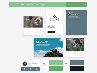 Wilderness UI Kit elements gui interface kit outdoor psd survival ui wild wilderness
