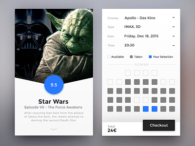 Cinema App app application cinema ios mobile movie star wars ticket ui