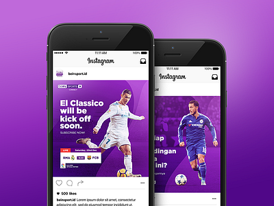 beIN Sports Connect concept bein football instagram media mockup post soccer social sport