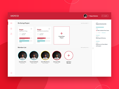 MOCO book concept dailyui dashboard design moco red