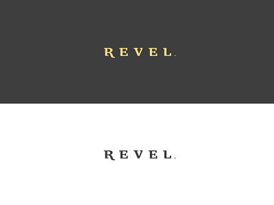 Revel black branding custom custom type gold identity logo type wordmark