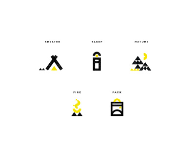 Nature icons Pt. 2 black camp icons nature thick yellow