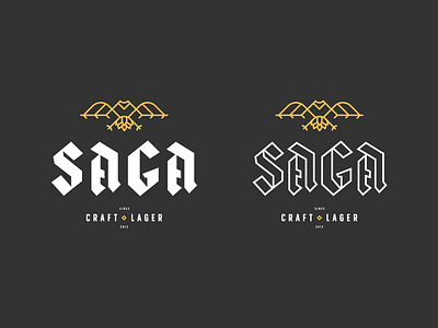 Saga beer design identity illustration logo monoline typography