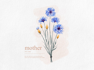 M O T H E R S D A Y aquarell cornflower design drawing flower illustration ipad love mom mother mothersday procreate watercolor