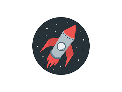 01/50 Rocketship challenge daily logo dailylogo dailylogochallenge flat flatdesign gray logo red rocket rocketship stars