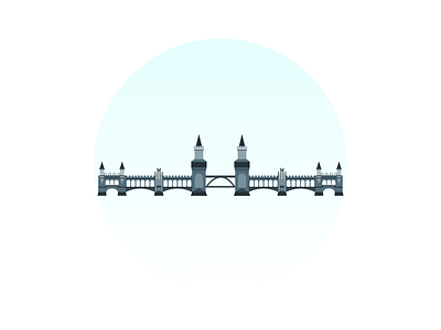 B E R L I N # 3 architecture berlin bridge design flat flatdesign germany graphic illustration oberbaumbrücke sights sightseeing warschauer