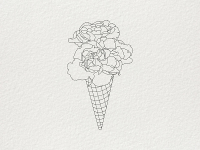 Tase of Peony abstract abstraction aesthetic art botanic botanical design drawing floral flower ice ice cream icecream illustration peony