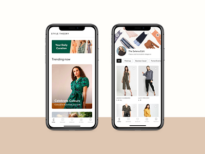 💠 Style Theory - Home and Product List Page affordance app clean e commerce fashion app figma filters list page list view luxury luxury fashion product product card product list page rent rent app signifier visual design